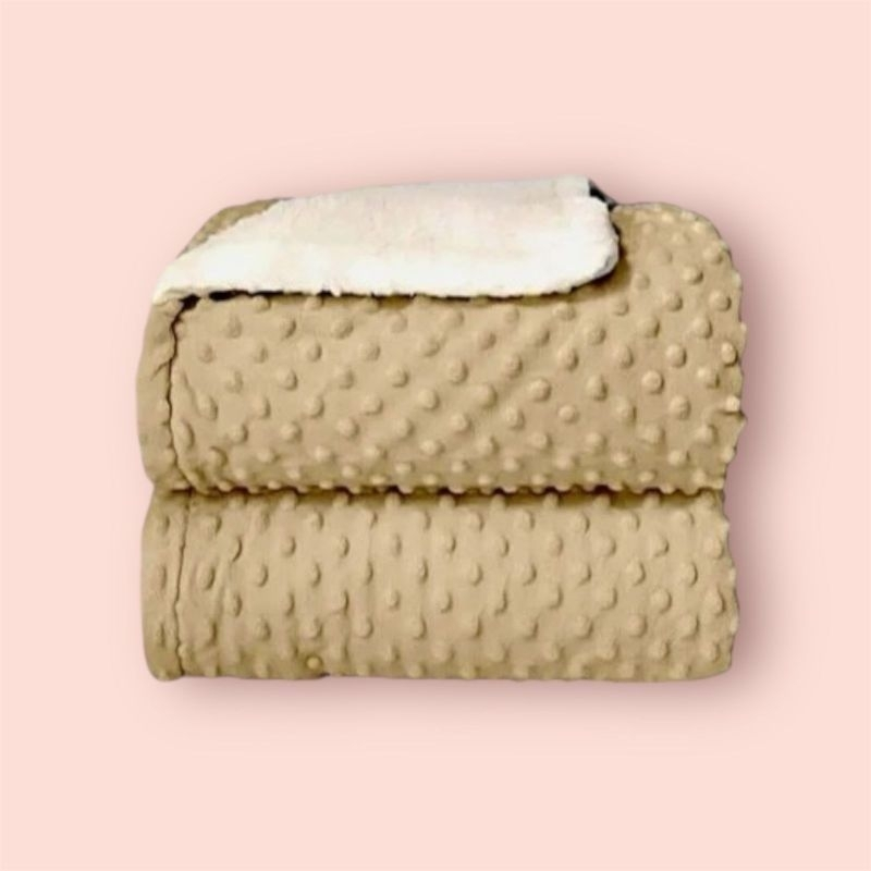 Cobertor Luxo Para Bebê Dupla Face Soft Bolha Com Sherpa