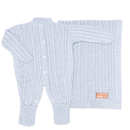 Saída Maternidade Tricô Recém-Nascido e Manta  | Cuidado & Colo