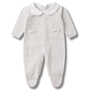 Macacão Tricô Bebê Menina Luxo com Gola Bordada e Laço –  Saída Maternidade RN | Cuidado & Colo