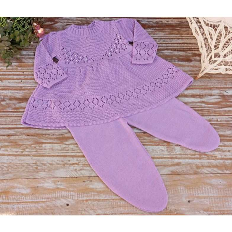 Conjunto saída maternidade Vestido Bordado em Pérolas Menina Bebê Recém Nascido Calça Conjunto RN