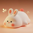 Luminária de Coelho Silicone Mesa Nocturna Sensor De Touch RGB Coelho Fofa Recarregável De USB Para Criança e Decorações