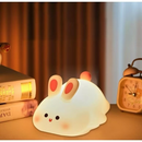 Luminária de Coelho Silicone Mesa Nocturna Sensor De Touch RGB Coelho Fofa Recarregável De USB Para Criança e Decorações