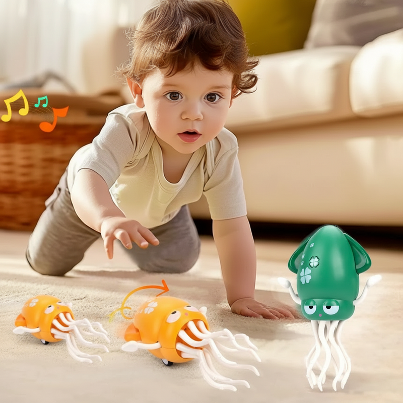 Brinquedo Musical Polvo Dançante Com Luz Led E Evitação De Obstáculos Movimenta Presente Para Crianças