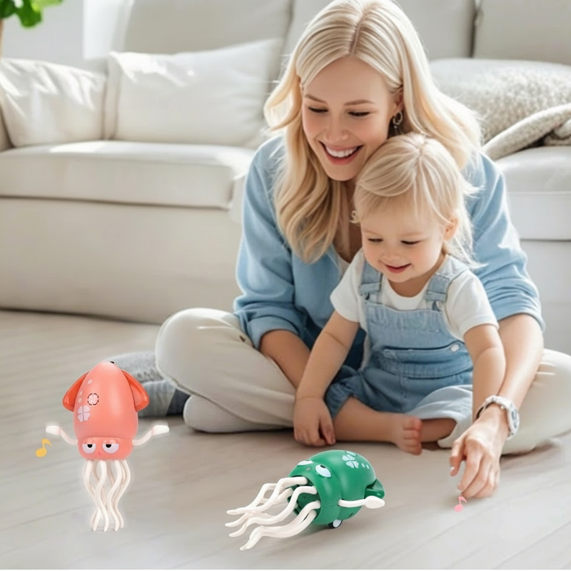 Brinquedo Musical Polvo Dançante Com Luz Led E Evitação De Obstáculos Movimenta Presente Para Crianças
