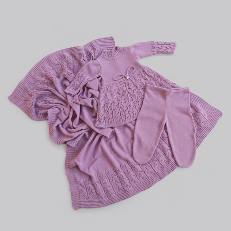 kit saída maternidade vestido laço pérola calça e manta recém nascido RN cobertor .