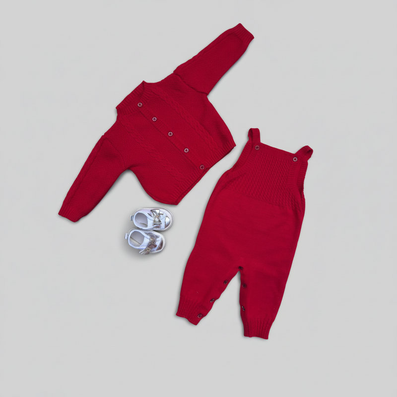 Saída Maternidade RN Conjunto Menino Menina com detalhes em Trança macacão e casaquinho com botão recém nascido.