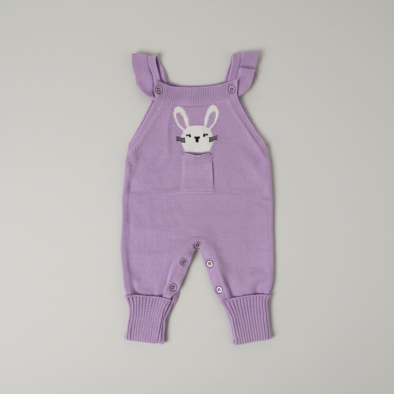 Macacão salopete coelho bolsinho menina RN recém nascido modal fio macio.