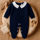 Macacão Tricô Bebê Luxo Menino com Gola – Saída Maternidade | Cuidado & Colo