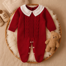 Macacão Tricô Bebê Luxo Menino com Gola – Saída Maternidade | Cuidado & Colo