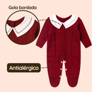 Macacão Tricô Bebê Luxo Menino para Maternidade com Gola