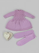 Vestido Bolinha Calça Récem Nascido Conjunto Tricô infantil Bebê Menina Tricot RN