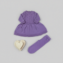 Saída Maternidade Luxo Conjunto Tricô Bebê Menina Vestido Bolinha - RN