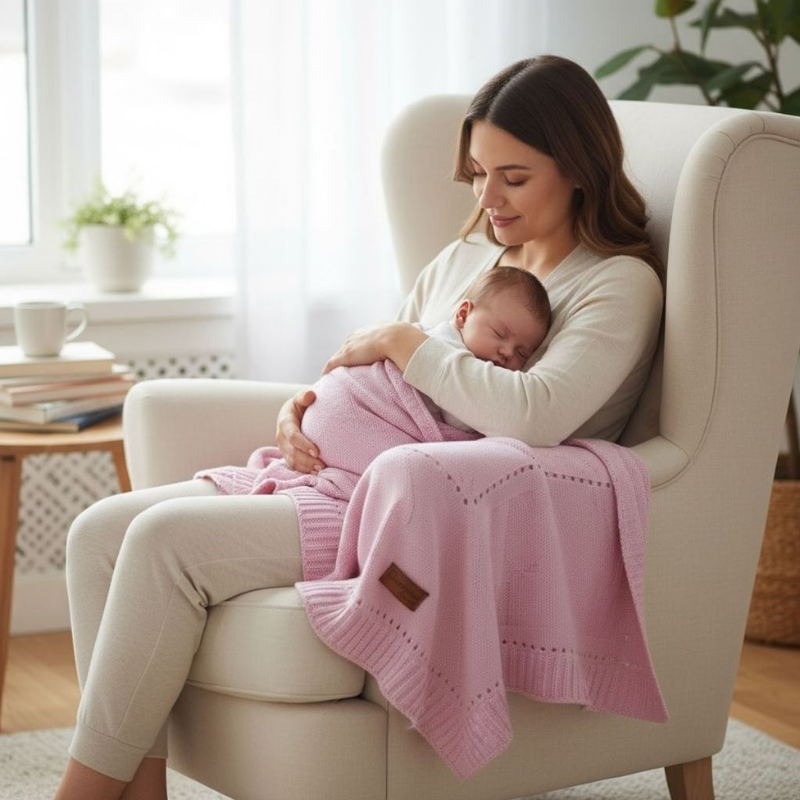 Mantinha de Bebê em Tricot Para Saída Maternidade Mantinha Crochê Bebe