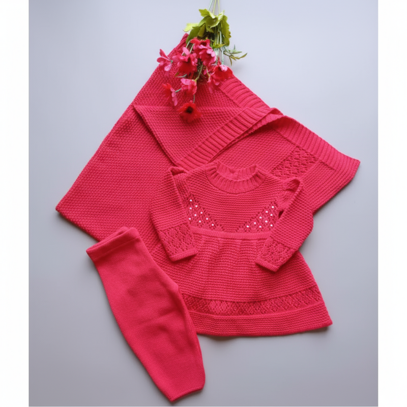 kit saída maternidade Vestido Bordado em Pérolas manta Menina Bebê Recém Nascido Calça Conjunto RN