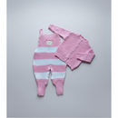 Macacão listrado ursinho casaquinho para bebes recém nascidos ao 3 meses para meninas e meninos.
