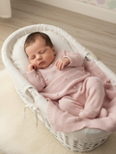 Kit Macacão Manta Cobertor Saìda Maternidade Tricot Bolinhas Menino Menina Bebê Tricô RN Infantil