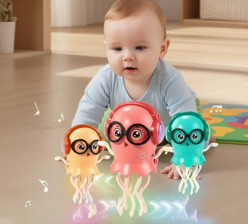 Brinquedo Musical Polvo Dançante Com Luz Led E Evitação De Obstáculos Movimenta Presente Para Crianças