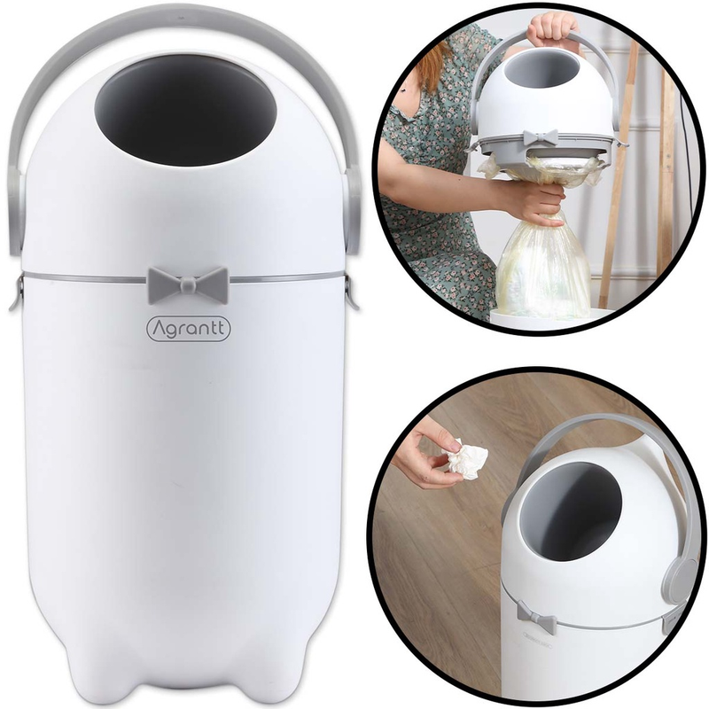Lixeira 3 em 1 Antiodor BabyBê Agrantt 10 Litros – Sistema Antibacteriano para Fraldas