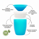 Copo De Transição Treinamento e Pratinho 360° Bebê Infantil Antivazamento Com Alça Sem Bico