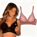 Kit 2 Sutiã Amamentação Maternidade Conforto Enxoval Sem Aro com Bojo Pós Parto Gestante Renda