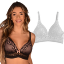 Kit 2 Sutiãs de Amamentação Maternidade com Bojo e Renda – Conforto e Praticidade no Pós-Parto | Cuidado & Colo