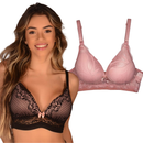 Kit 2 Sutiã Amamentação Maternidade Conforto Enxoval Sem Aro com Bojo Pós Parto Gestante Renda