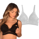 Kit 2 Sutiãs de Amamentação Maternidade com Bojo e Renda – Conforto e Praticidade no Pós-Parto | Cuidado & Colo